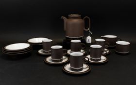 Hornsea Pottery Contrast Design Coffee Set Black and white pattern, first issued 1978,