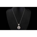 Stunning Diamonique 22ct Pendant with a Sterling Silver Chain. Well Made and of Good Quality,