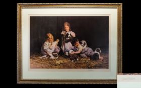 David Shepherd (British 1931 - 2017) Signed Limited Edition Print `Playtime` No.811/850 Framed and