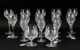 A Collection of Stuart Crystal Glass Drinking Glasses comprising 5 Hock glasses,