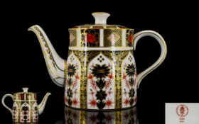 Royal Crown Derby Imari Pattern Large Teapot Of typical ovoid form,