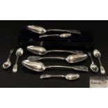 Four 19thC Matching Silver Tablespoons, All Fully Hallmarked,