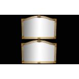 A Pair Of Contemporary Belgian Bevelled Glass Over Mantle Mirrors, Arched Tops, Gilt Moulded Frames,
