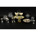 A Mixed Collection of Cut Glass and Plated Items,