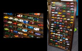 Model Car Interest - Impressive Display Of Model Cars Housed In A Display Cabinet.