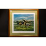Equestrian Interest Limited Edition Artist Signed Print 'Lester Piggott Up' By Claire Eva Burton
