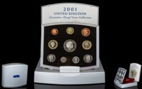 Royal Mint United Kingdom 2001 Executive Proof Coin Collection ( 10 ) Coins.