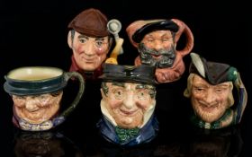 Royal Doulton Collection of Small Hand Painted Character Jugs (5) items in total. 1.