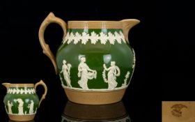 Copeland Late Spode Superb Quality - Green Jasper ware Jug/Pitcher 1890 - 1900.