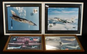 Four Framed Aircraft Pictures or covers stamped and banked from Warton or Farnborough.