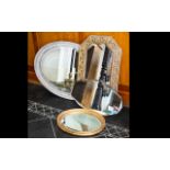 Four Decorative Mirrors To include large oval shabby chic mirror, small oval gilt framed mirror,