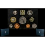 Royal Mint - 1999 UK Proof Coin Collection 9 proof coins from 5 pounds to one penny.