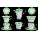 Shelley - Art Deco Period Superb Quality 8 Piece Coffee For Two Set - Pattern ' Swirls ' Pattern No