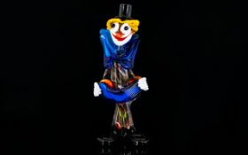 Murano Glass Clown of typical form, 11 inches high.