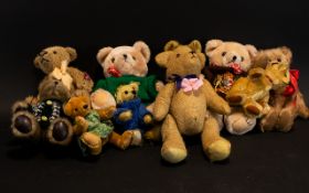 A Mixed Collection Of Jointed And Vintage Teddy Bears A varied collection to include Russ jointed