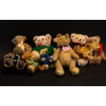 A Mixed Collection Of Jointed And Vintage Teddy Bears A varied collection to include Russ jointed