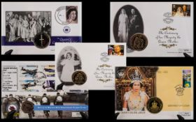 A Small Collection Of Commemorative Coins Five presentation packs to include, The centenary of H.