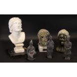 A Collection Of Archaic Style Figures And Collectibles To include three miniature terracotta