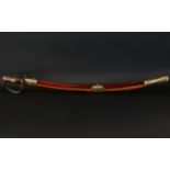 Display Purposes Only Reproduction Curved Blade Sword With Scabbard Made in India, length,