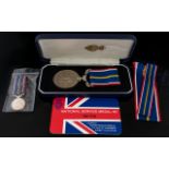 National Service Medal Along with miniature in fitted box,