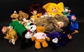 A Collection of Soft Toys to include 12 Ty beanie bears, to include 'Peace', 'Doby', 'Glory',