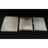 A Collection of Hallmarked Ladies Silver Cigarette Cases ( 3 ) In Total.