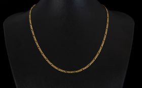 9ct Gold - Contemporary Fancy Link Necklace, Fully Hallmarked. 18 Inches - 45 cm In length. As New