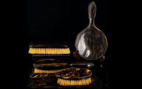 A Collection of Vintage Faux Tortoise Shell Vanity Items five items in total to include two hair