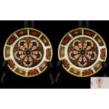 Royal Crown Derby Fine Pair of Old Imari Pin Dishes, pattern no.1128, dated 1974, each 4.