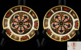 Royal Crown Derby Fine Pair of Old Imari Pin Dishes, pattern no.1128, dated 1974, each 4.