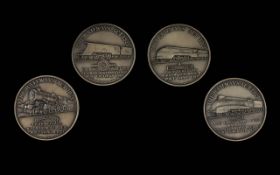 Railways Act 1921 Commemorative Set of Silver Medals (4) Four.