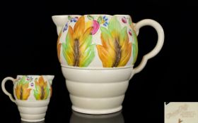 Clarice Cliff Art Deco Hand Painted Jug 'Celtic Leaf and Berry'. Date 1948.