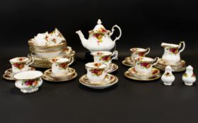 Royal Albert Old Country Roses Part Tea Set Comprising eight cups, saucers and six side plates.