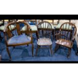 A Collection of Three Chairs - To include child's spindle back,