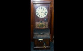 Antique National Time Recorder Clocking In Clock In good condition, with original key,