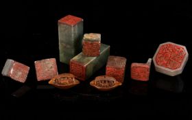 A Collection of Chinese 19th Century Seals - Six ( 7 ) In Total - Includes 1 that Is Broken + Two