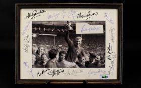 England World Cup 1966 Autographs Of 17 Players In Framed Display including all the eleven final