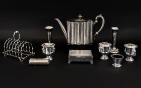 A Small Collection Of Plated Items Approximately ten pieces in total to include early 20th century