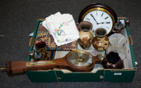 A Collection of Assorted Items to include barometer, wall clock,