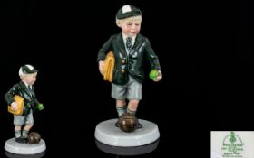 Royal Doulton Hand Painted Figure 'Off To School', designer N Pedley, issued 1996-1998, height 5.