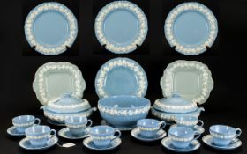 Wedgwood Etruria Embossed Queens Ware Part Tea and Dinner Service (38) pieces. Pattern number 2242.