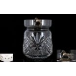 Elizabeth II - Delux Silver Topped with Racehorse Figure - Cut Glass Ice Bucket, Star Base Design to