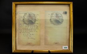 Titanic - White Star Autograph - A Fantastic Hand Written Letter sent from the Titanic before it