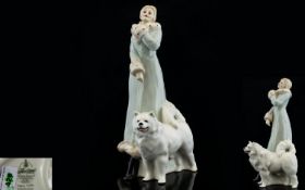 Royal Doulton Porcelain Figurine ' Reflections ' Collection - A Winters Walk, HN3052, Designer A.