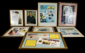 Eight Framed Stamp Covers to include Princess Diana,