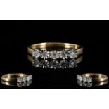 Ladies - 9ct Gold 5 Stone Diamond Dress Ring - Illusion Set. Full Hallmark for 9ct.