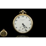 Goldsmith and Silversmiths 1950's Slim Fold 9ct Gold Open Faced Pocket Watch of nice quality with
