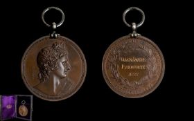 Georgian Period Royal Academy Of Music Bronze Prize Medal, marked B. Wyon. F. 1822, designer.