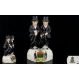 Arcadian Crested-Ware Ladies of Llangollen Scarce Figure Made For ' The Souvenir Shop ' Abbey Rd,