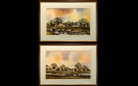 Isabel Castle A Pair Of Original Watercolours On Paper Each framed mounted and glazed,